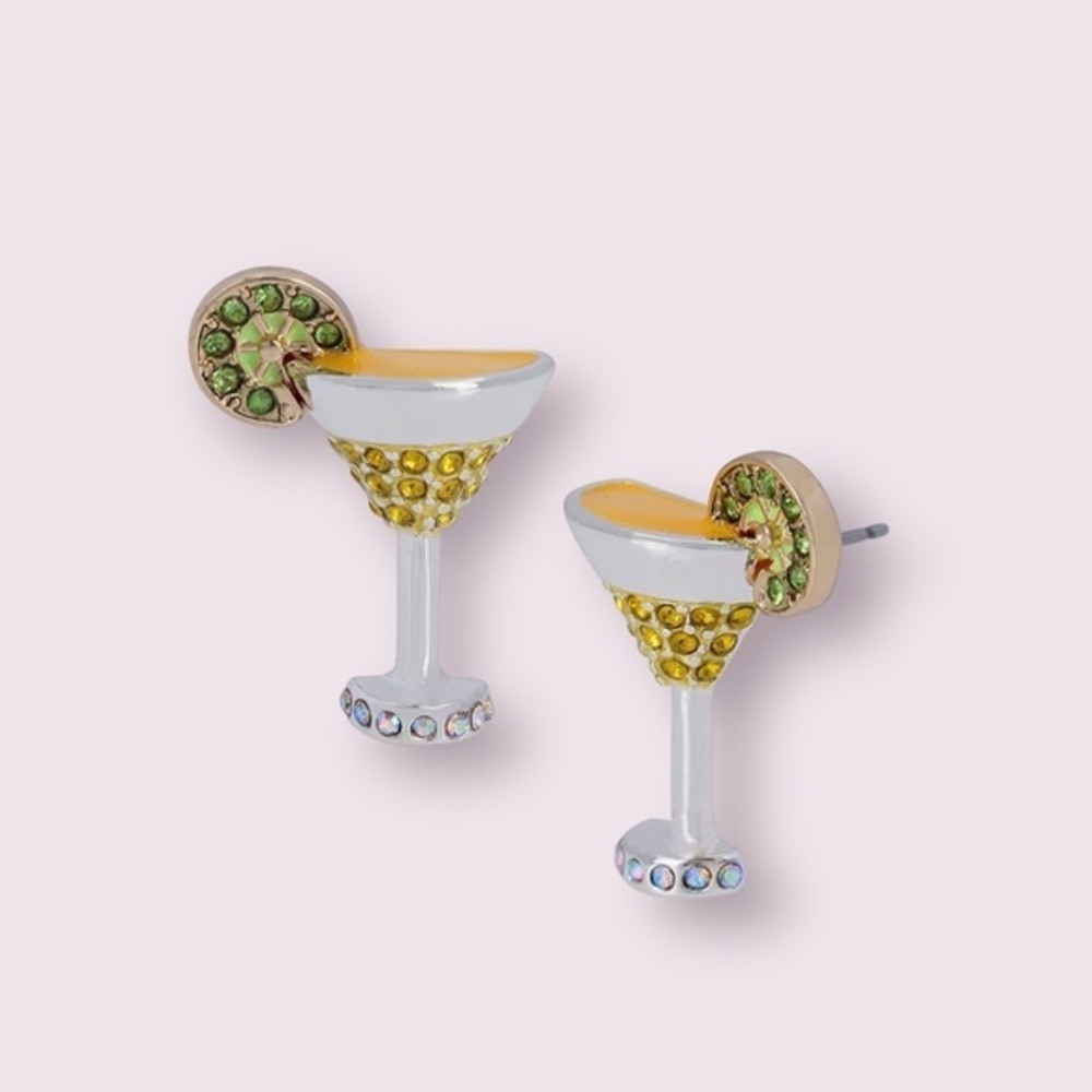 Betsey Johnson Martini Stud Earrings